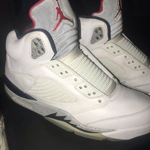 White Cement Jordan 5's men's 10.5m good condition
